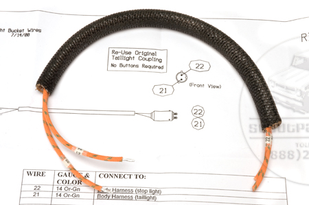 Wiring Harness, 1947-49 Model KB-1, KB-2, And KB-3 Taillight Bucket Wires