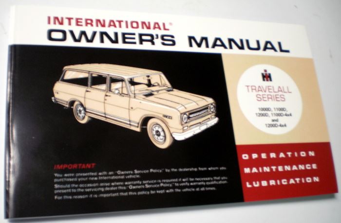 Travelall Operators Manual For 1970 (1000-1200D)