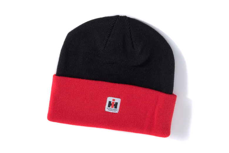 IH Black And Red Knit Watch Cap, Winter Hat