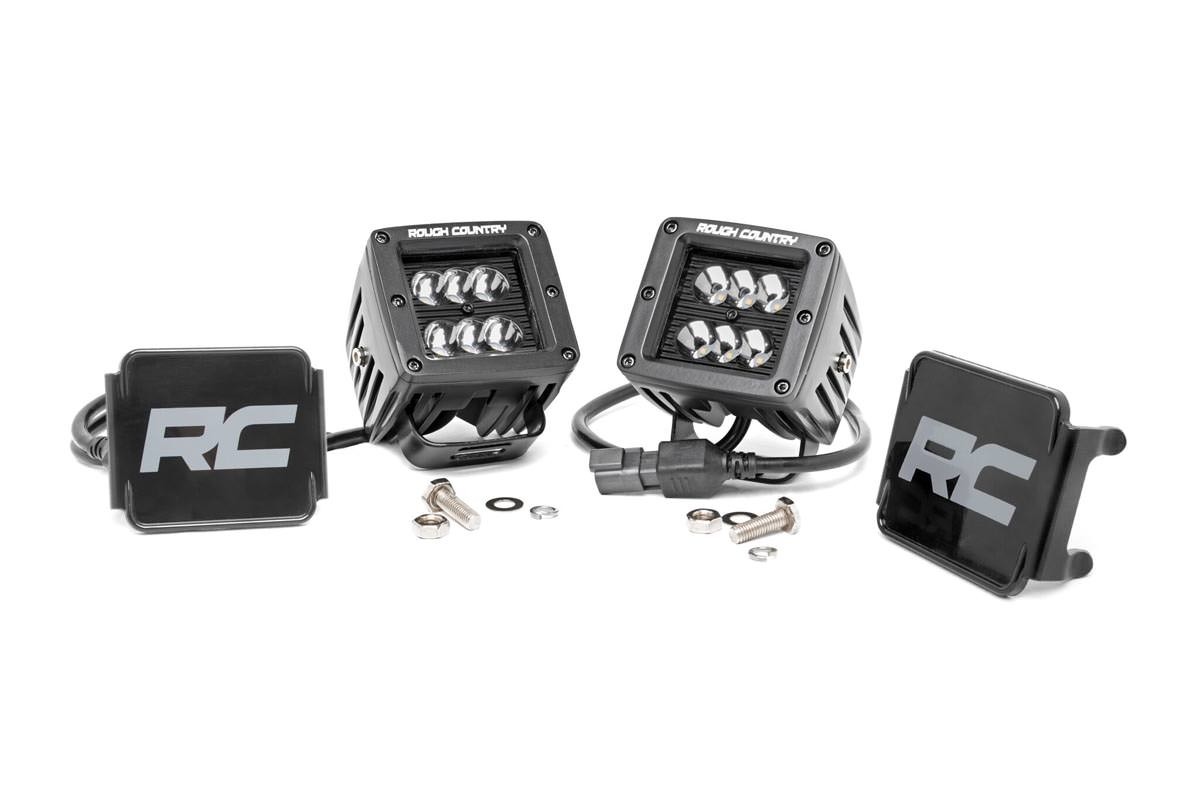 2in Square Rough Country CREE Black Series LED Fog Lights