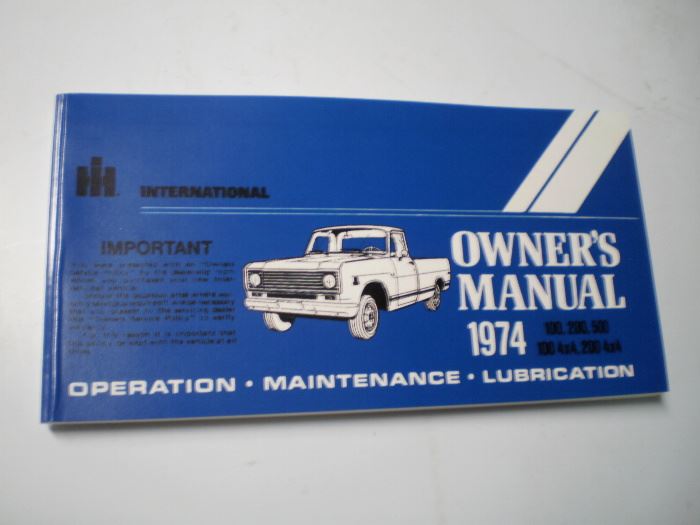 Operators Manual For 1974 Pickup (100-500)