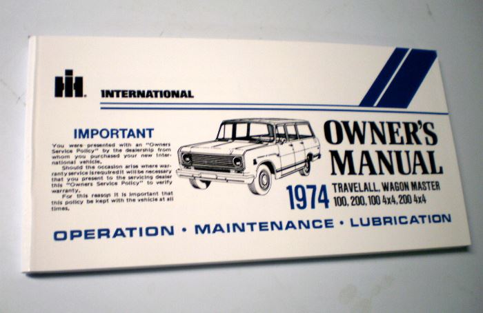 Travelall Operator Manual 1974