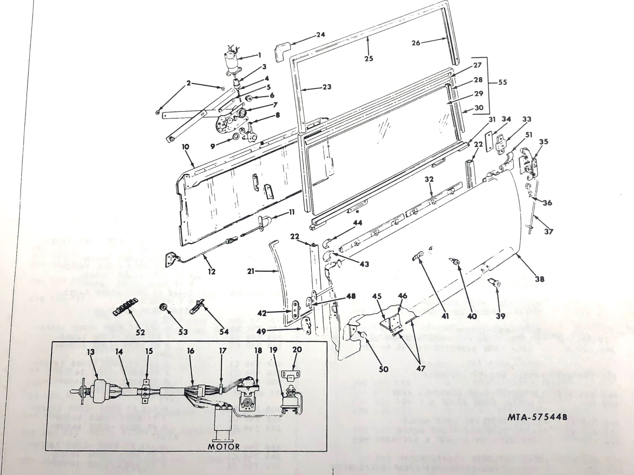 Harness Wiring International Harvester C-series rear electric window - 1966 only - 261283C91