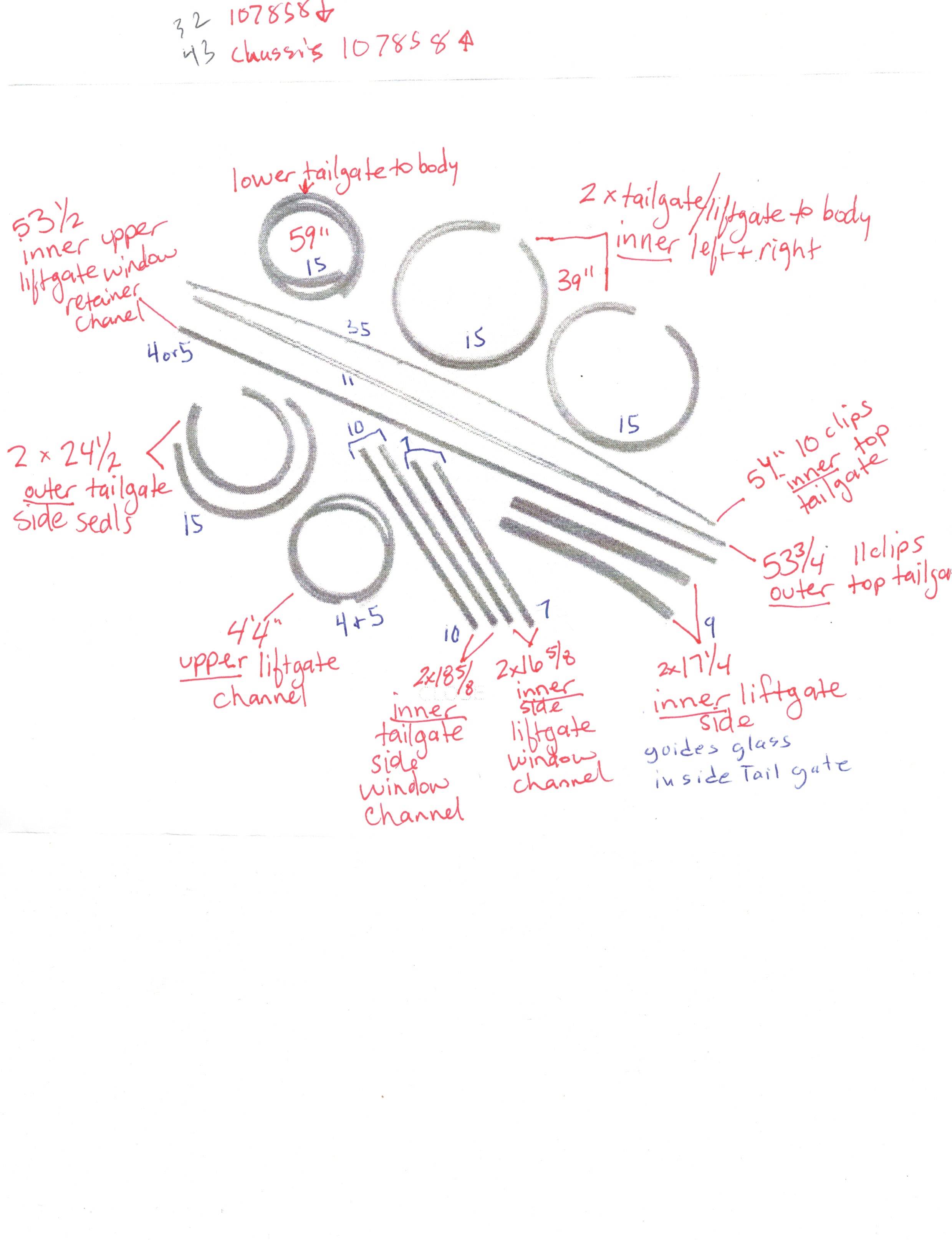Tailgate Seal Kit For 69-72 Travellall